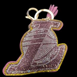 Los Angeles Lakers Rhinestone Bag Charm Keychain